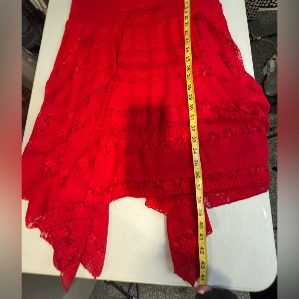 Rabbit Rabbit Rabbit Designs Red Lace Dress, Size 16 - Picture 10 of 10